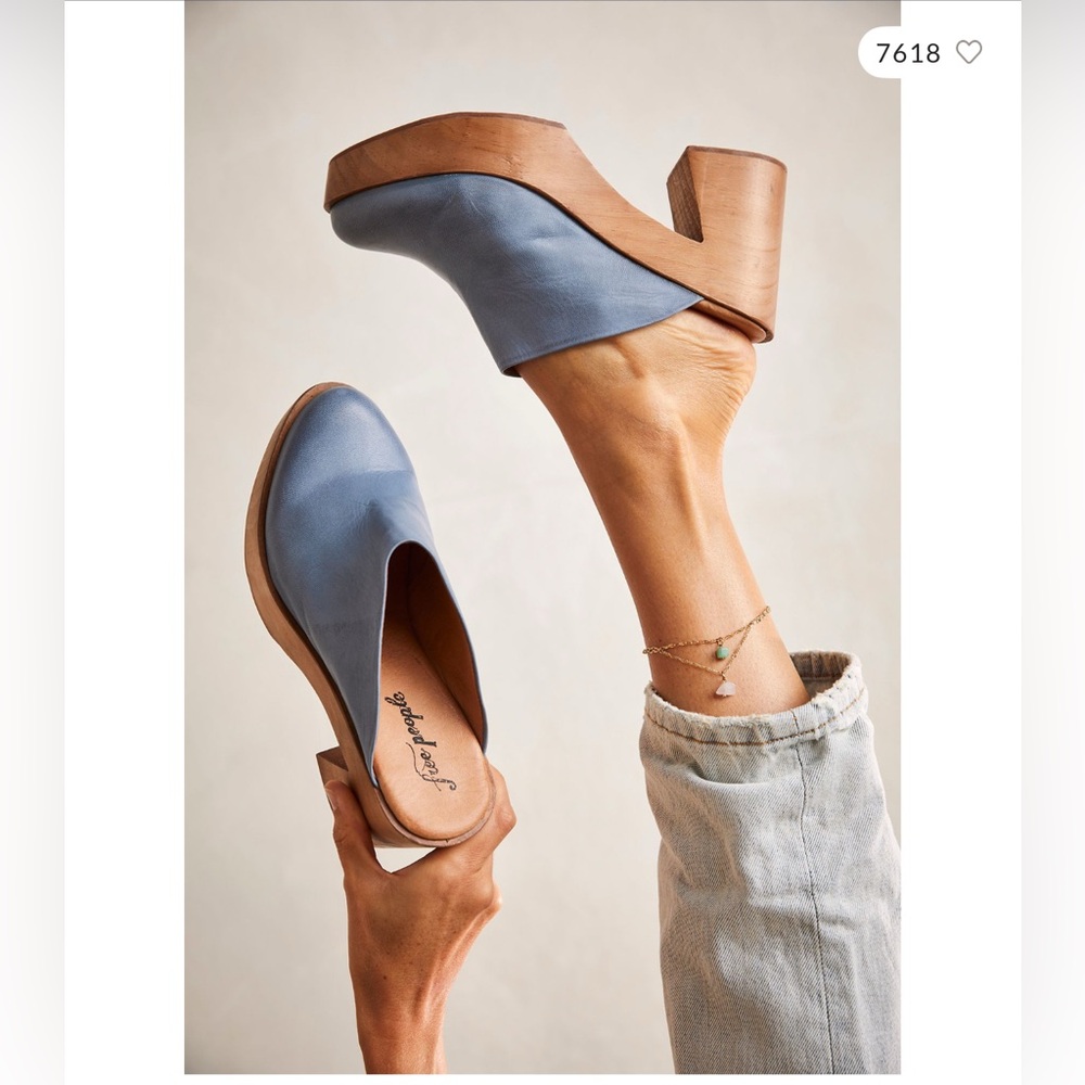 Free People Suki Platform Clogs - in color Denim
